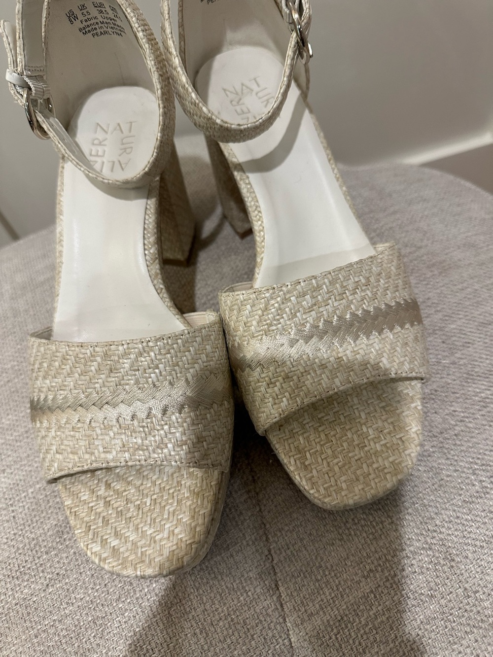 Naturalizer size 8 Wide Pearlyn 4 block heel platform dress sandals - Picture 8 of 10